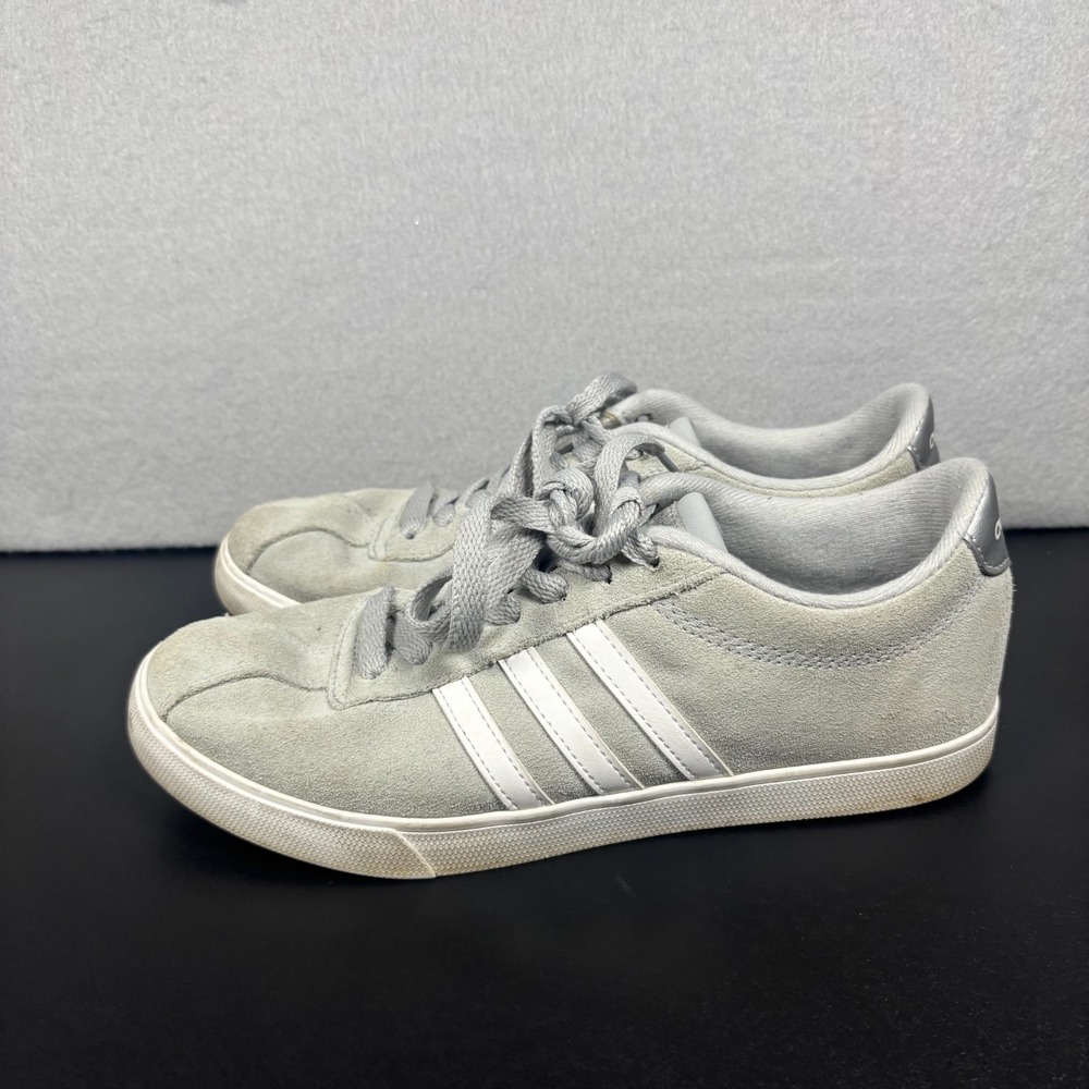 Adidas NEO Courtset Gray Suede Womens Sz 7 Low Top Classic Shoes AW4209 Sneakers